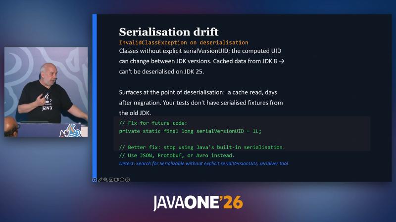 Serialisation drift — InvalidClassException 与 serialver