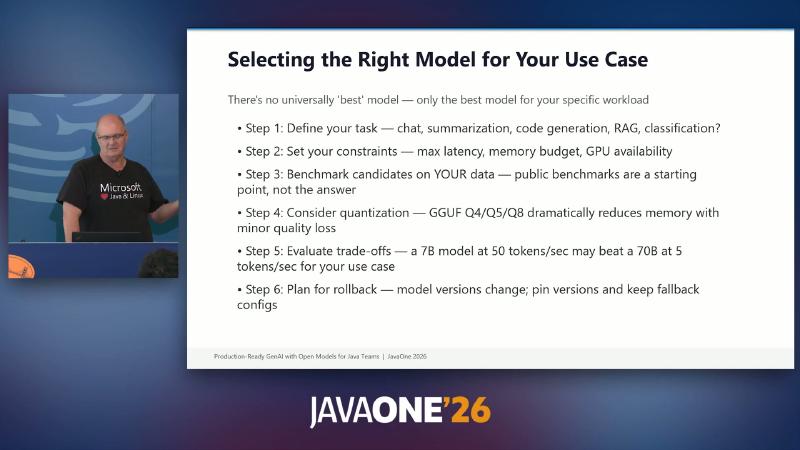 JavaOne 2026: Selecting the Right Model slide