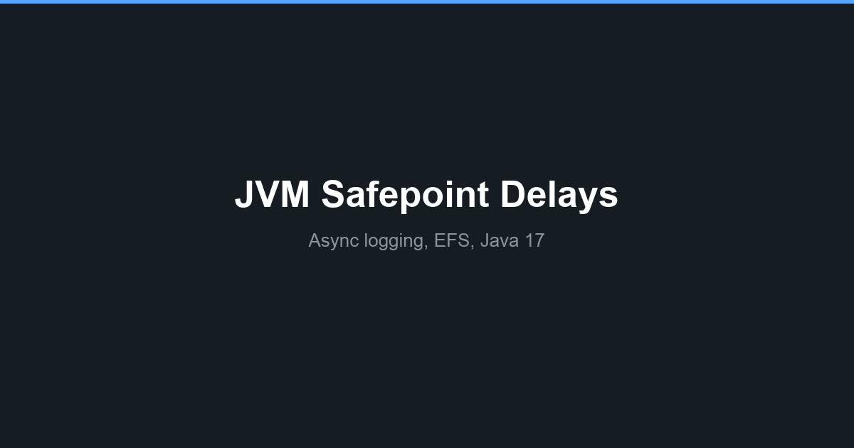 Solving JVM Safepoint Delays: A Journey from EFS Integration to Async Logging