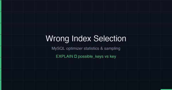 MySQL Optimizer Statistics: Why Your Queries Choose the Wrong Index